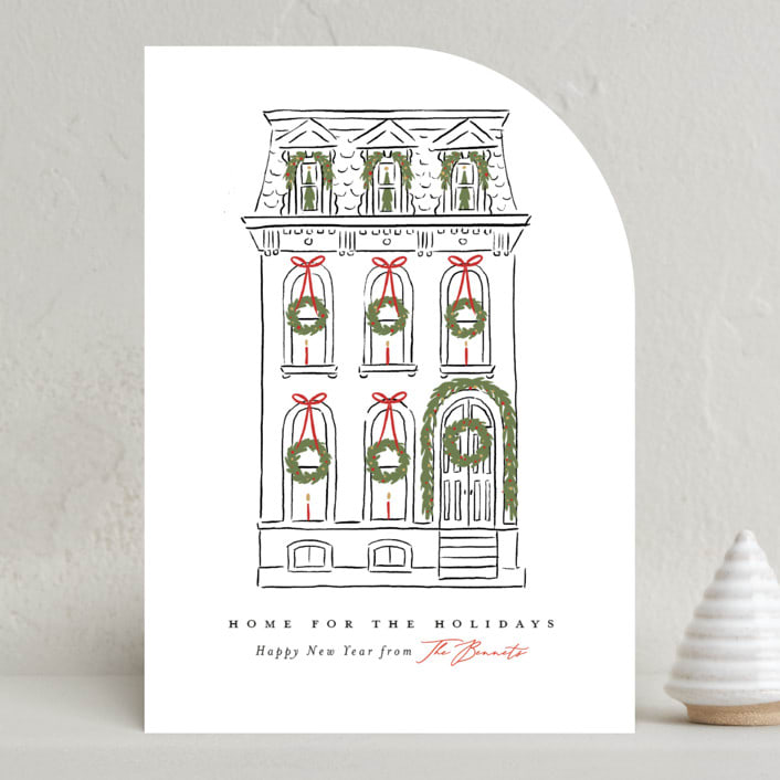"Home for the Holidays" - Holiday Cards in Snowfall by Susan Zinader - Front
