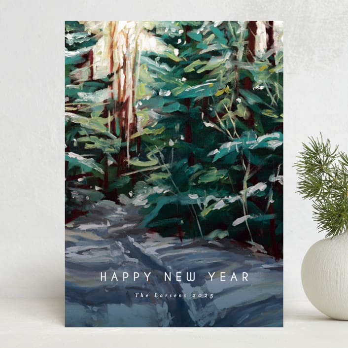 "Peaceful Forest" - Holiday Cards in Wintermint by Holly Whitcomb - Front