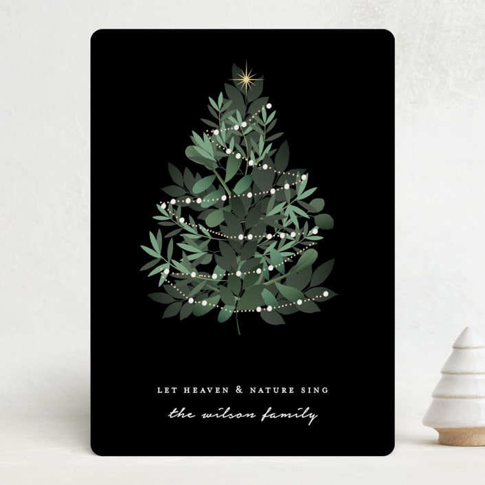 "Heaven And Nature" - Holiday Cards in Jet by Corinne Malesic - Front