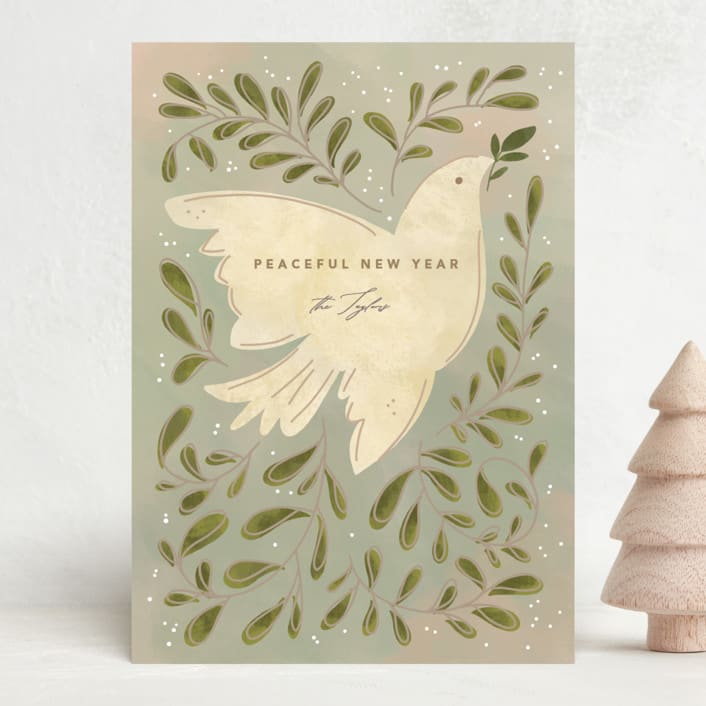 "Peace Dove" - Holiday Cards in Twilight by Creo Study - Front