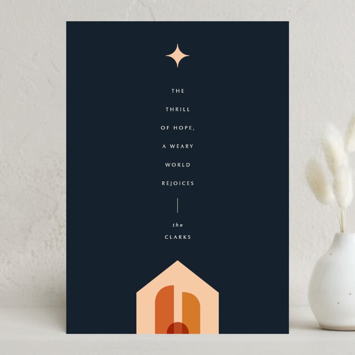 "Boho Blessings" - Holiday Cards in Midnight by Ekko Studio - Front