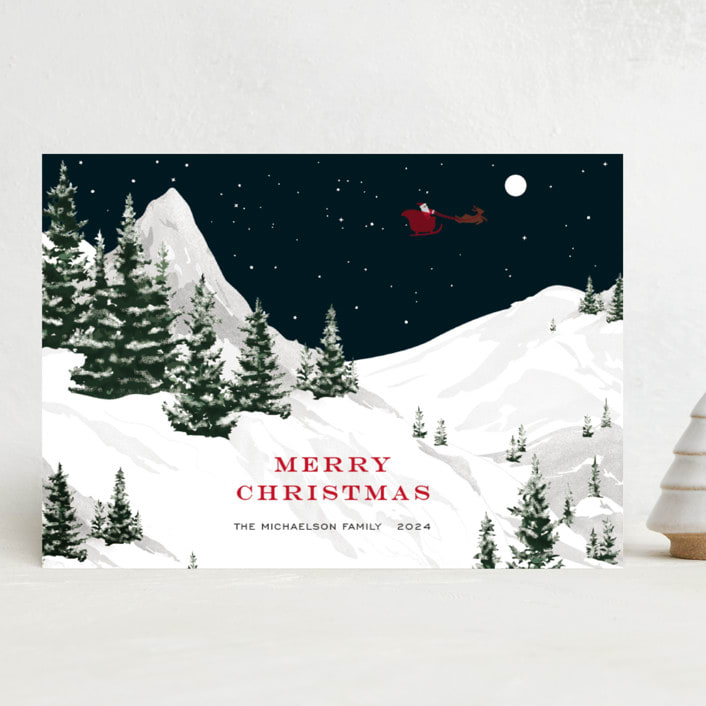 "Classic Christmas" - Holiday Cards in Candy Cane by Jennifer Lew - Front