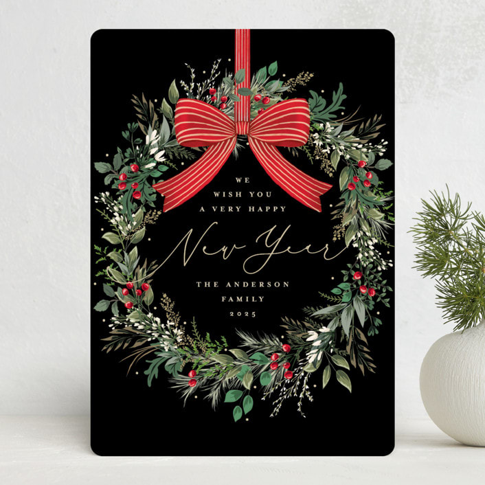 "Festive Holiday" - Holiday Cards in Holly Berry by Susan Moyal - Front