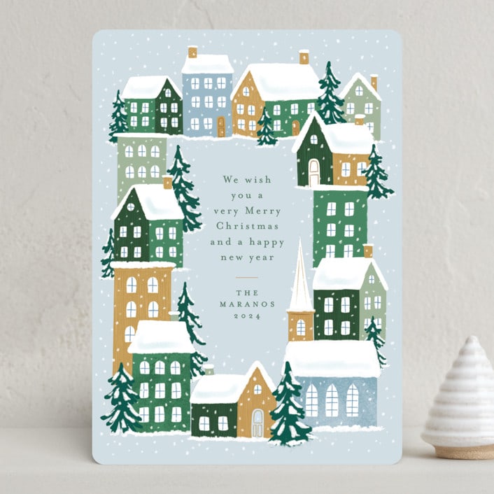 "Snowy neighborhood" - Holiday Cards in Frost by Jennifer Wick - Front