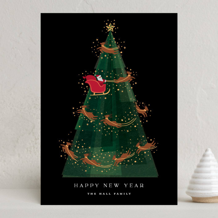 "reign" - Holiday Cards in Coal by Jennifer Lew - Front