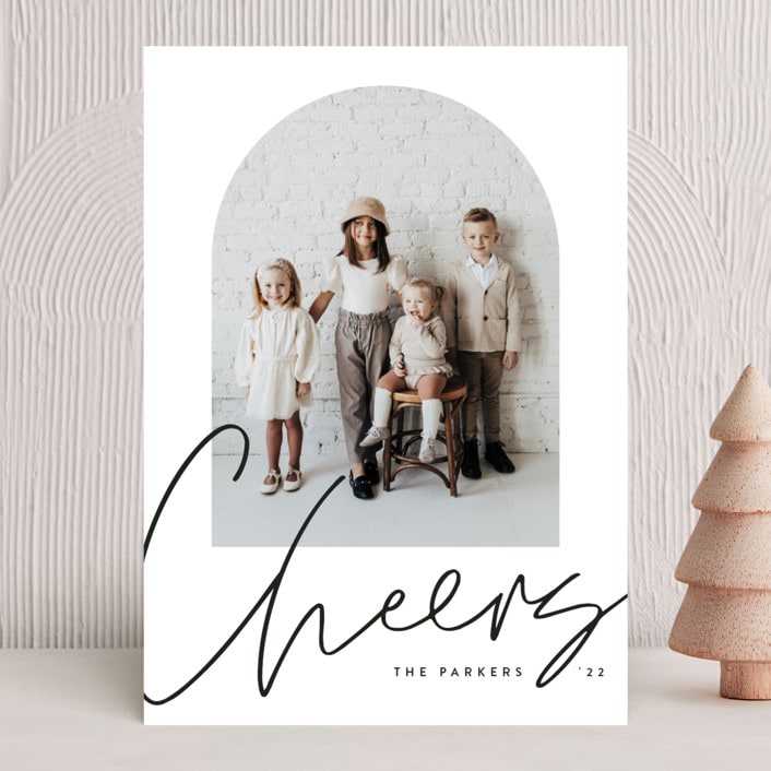 "Arched Cheers" - Holiday Cards in Snowflakes by Jessica Corliss - Front