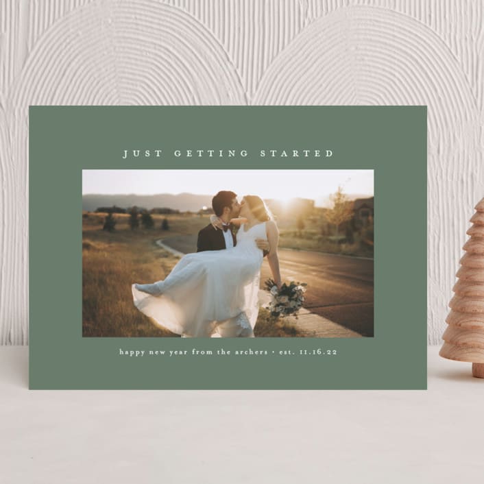 "Getting Started" - Holiday Cards in Sage by Amy Kross - Front