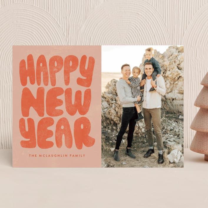 "Groovy Type" - Holiday Cards in Rust by Brooke Chandler - Front