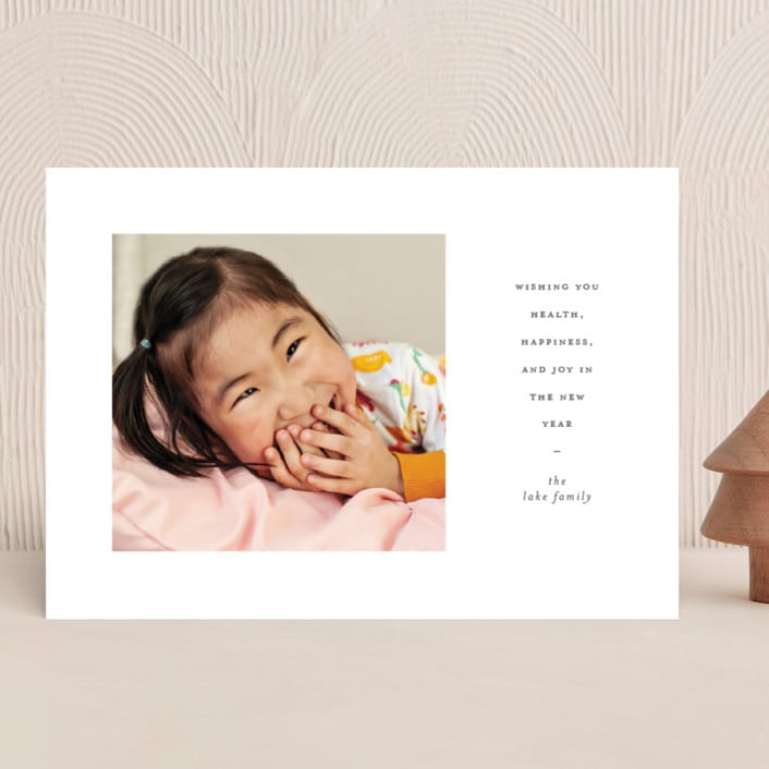 "New Years Snapshot" - Holiday Cards in Dove by Olivia Goree - Front