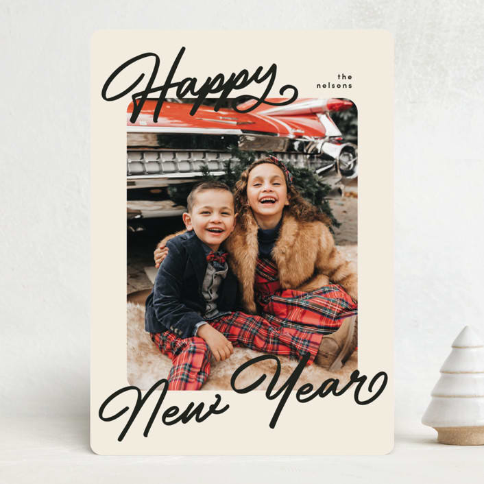 "the classic" - Holiday Cards in Coal by Pixel and Hank - Front
