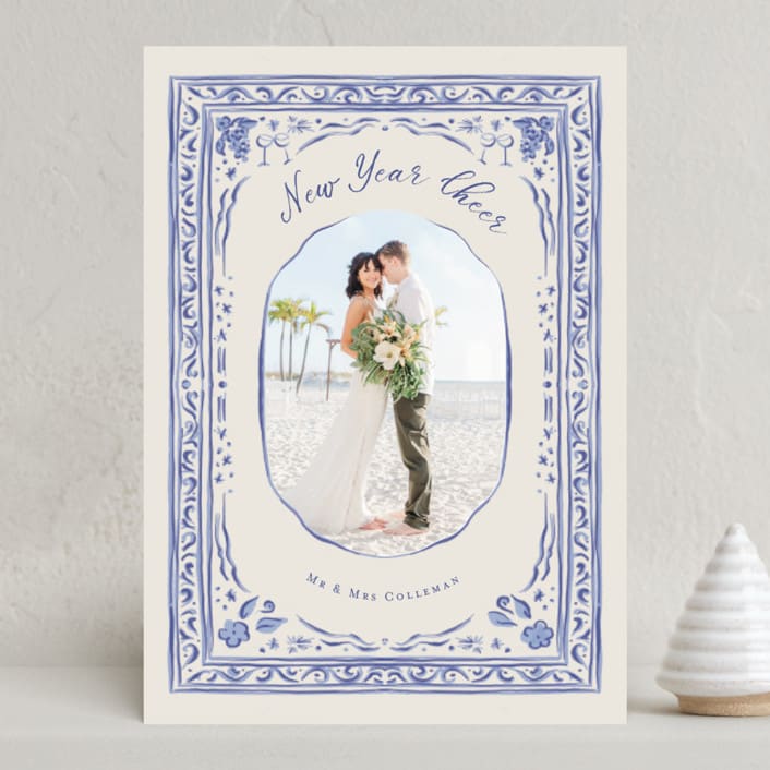 "cheerful frame" - Holiday Cards in Blue Jay by Lucrecia Caporale - Front