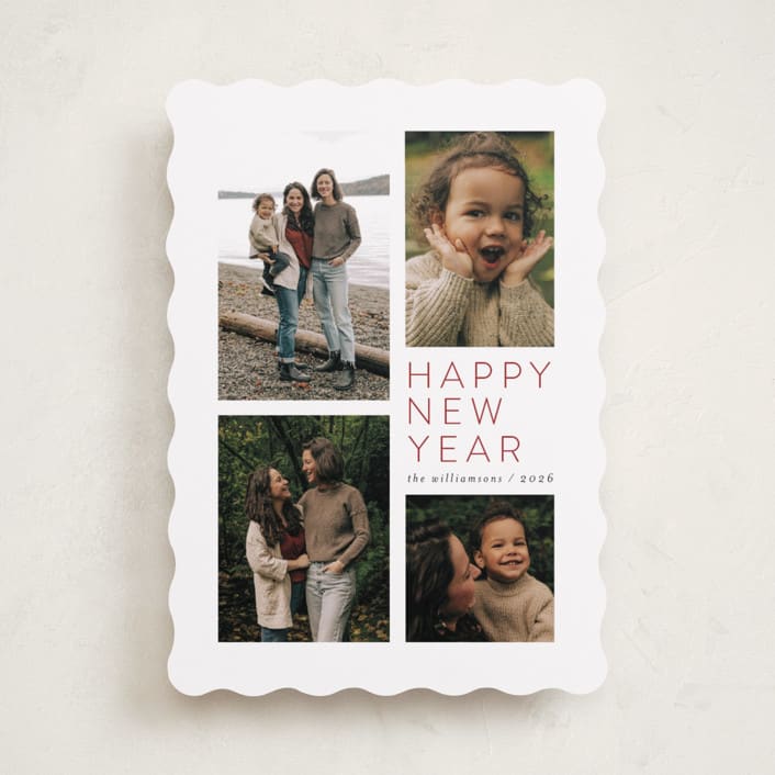 "All Aglow" - Holiday Cards in Berry by Jen Tips - Front