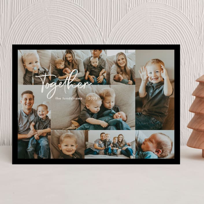 "Together" - Holiday Cards in Black Olive by Elky Ink - Front