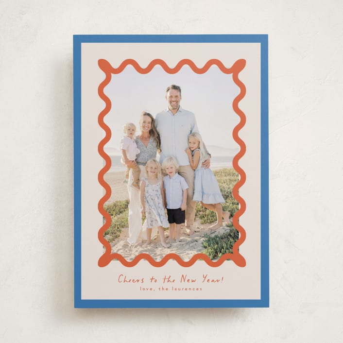 "Party Squiggle" - Holiday Cards in Papaya by Blustery August - Front