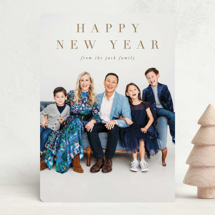 "Banner" - Holiday Cards in Golden by Amy Kross - Front