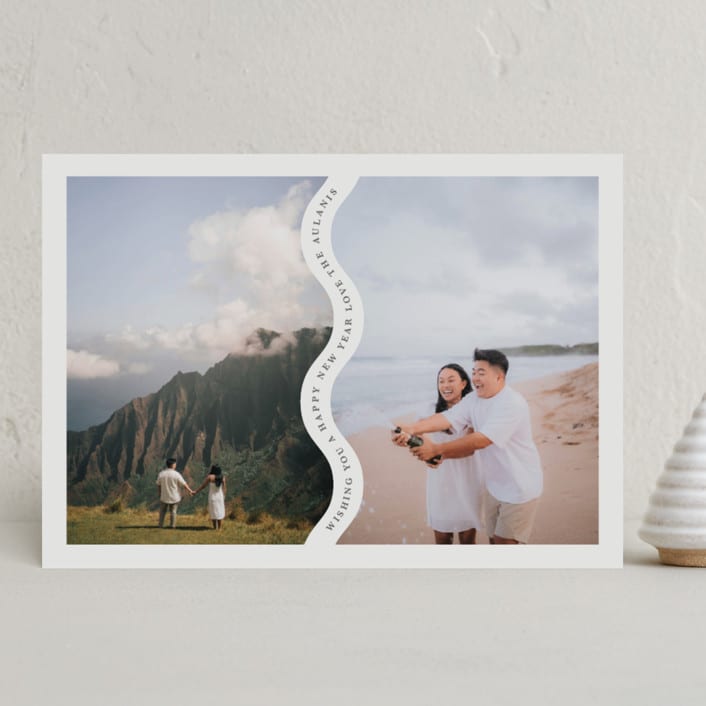 "curvy duo" - Holiday Cards in Mist by Lori Wemple - Front