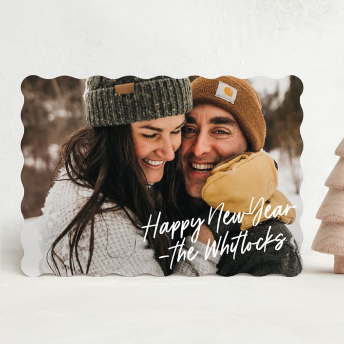 "Casual Note" - Holiday Cards in Snow by Owl and Toad - Front