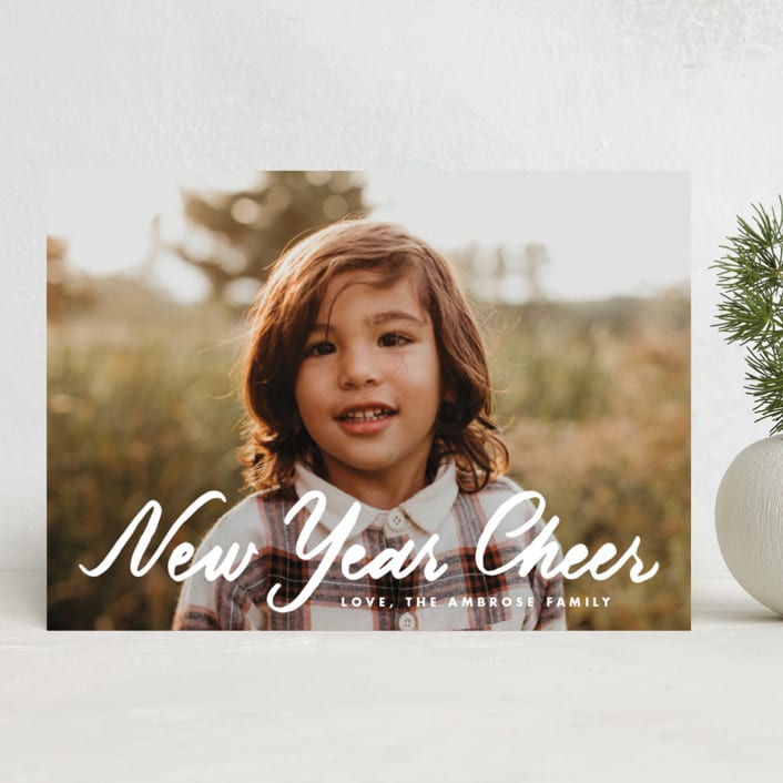 "Retro Christmas" - Holiday Cards in Snow by Up Up Creative - Front