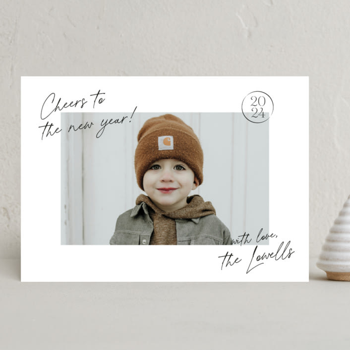 "sign" - Holiday Cards in Linen by Jennifer Lew - Front