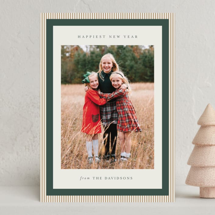 "Modern striped frame" - Holiday Cards in Forest by Jackie Crawford - Front
