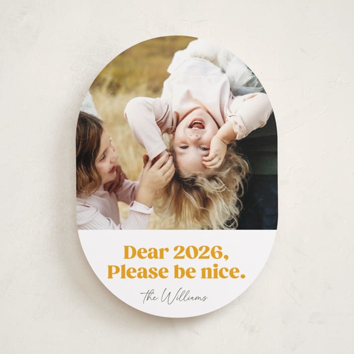 "Pretty Please" - Holiday Cards in Snow by Robert and Stella - Front