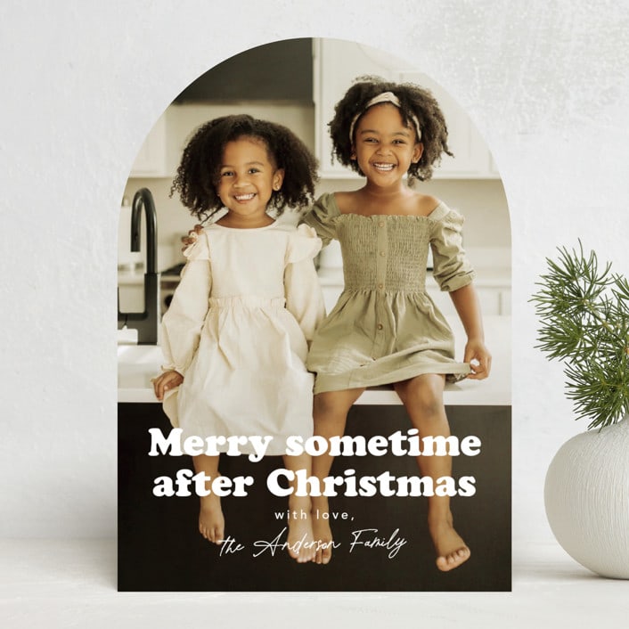 "Sometime" - Holiday Cards in Snowflake by Hudson meet Rose - Front