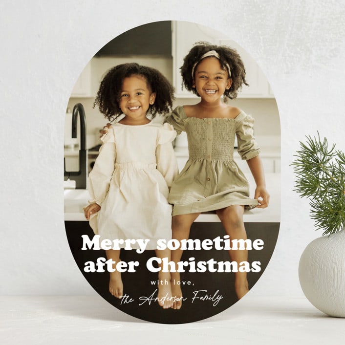 "Sometime" - Holiday Cards in Snowflake by Hudson meet Rose - Front