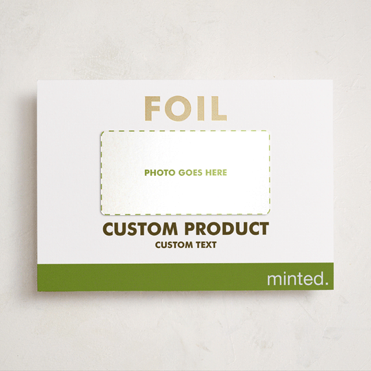 "Portrait Custom" - Foil-Pressed Holiday Photo Mount Cards in Charcoal by Minted Custom - Front