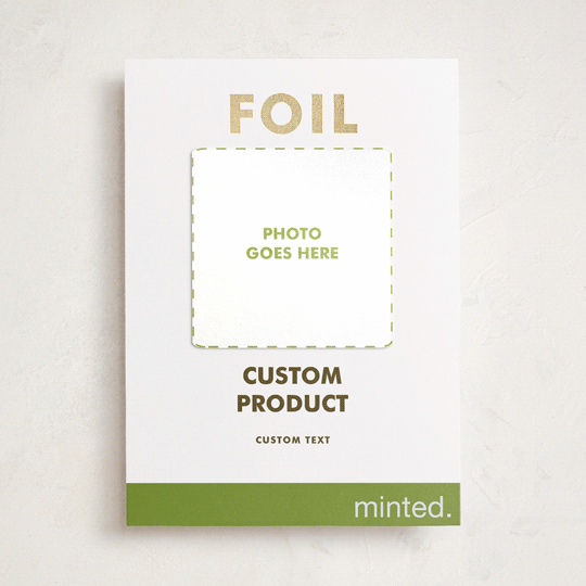 "Portrait Custom" - Foil-Pressed Holiday Photo Mount Cards in Charcoal by Minted Custom - Front