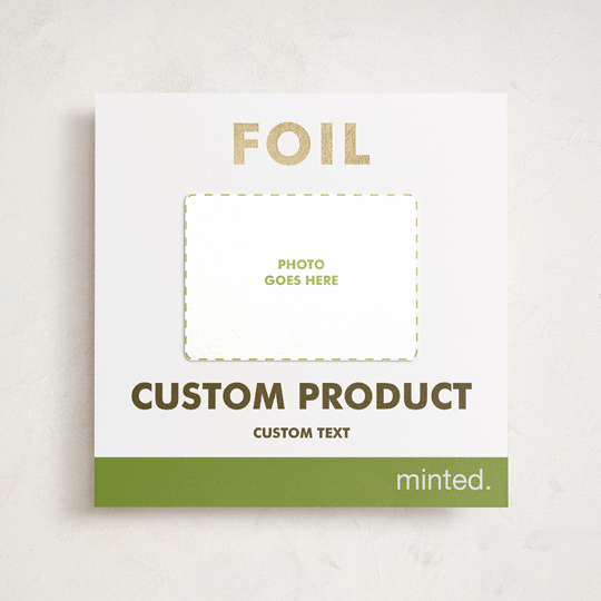"Portrait Custom" - Foil-Pressed Holiday Photo Mount Cards in Charcoal by Minted Custom - Front