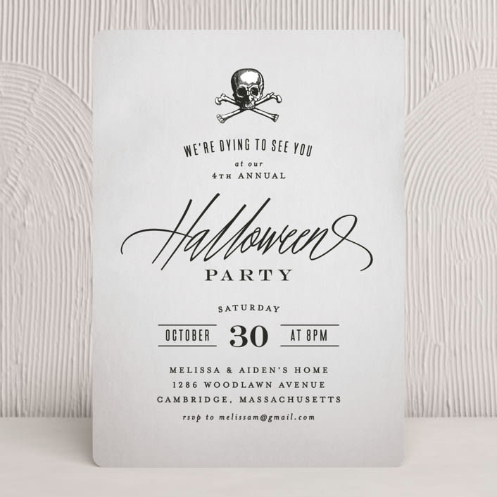 "Dying to See You" - Party Invitations in Pewter by Hooray Creative - Front