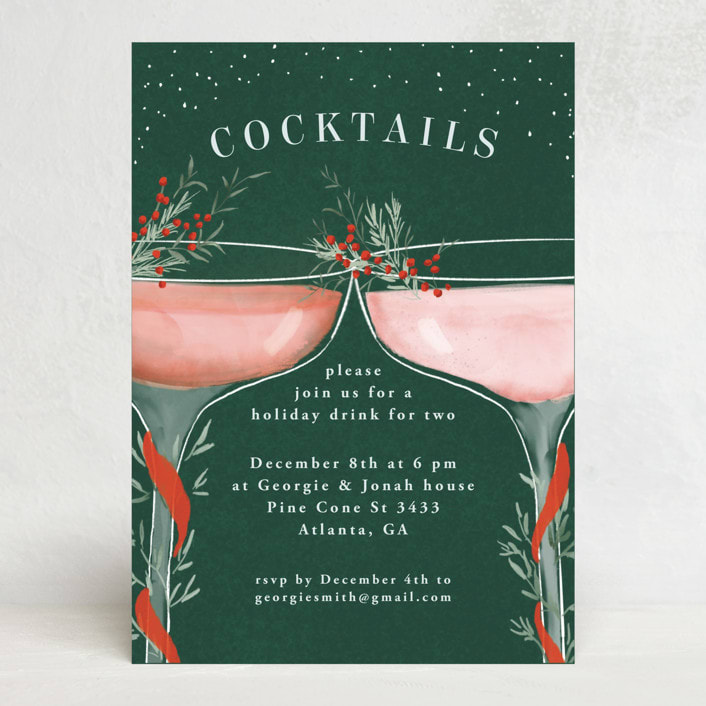 "Come For A Drink" - Party Invitations in Pine by Petra Kern - Front