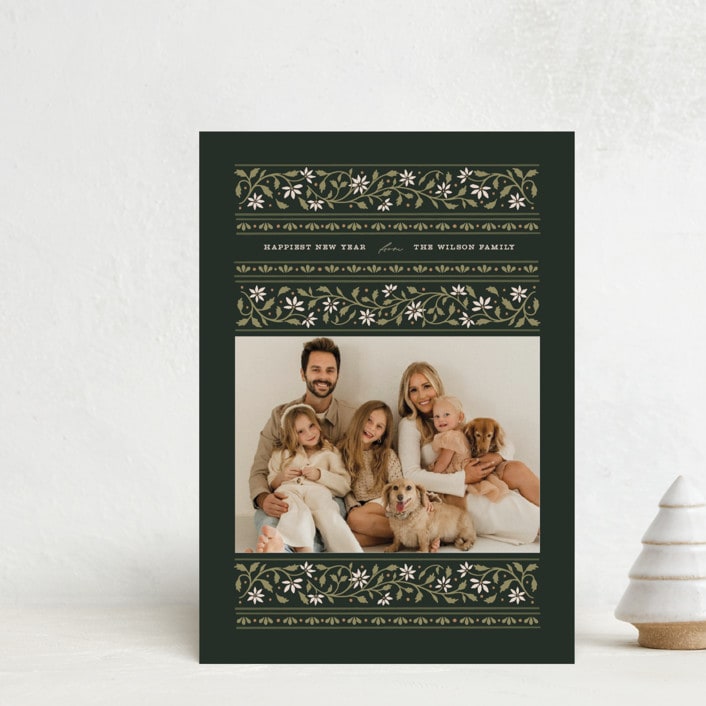 "Fair Isle" - Holiday Cards in Evergreen by Erin L. Wilson - Front