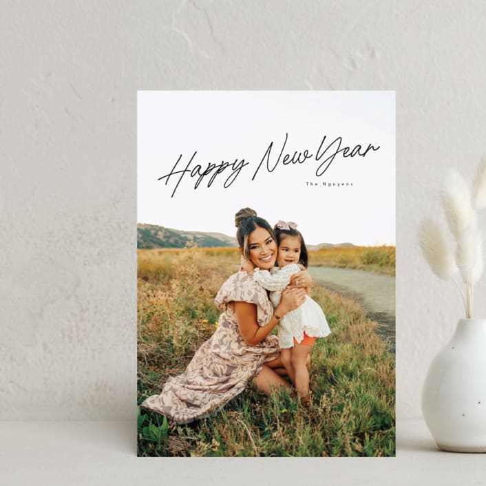 "Holiday Minimalist" - Holiday Cards in Coal by Design Lotus - Front