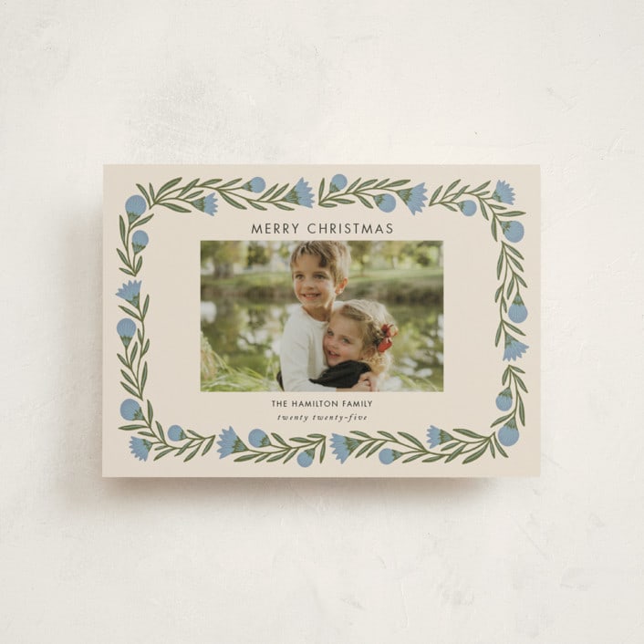 "wreath wrap" - Holiday Cards in Blue Spruce by Jen Owens - Front