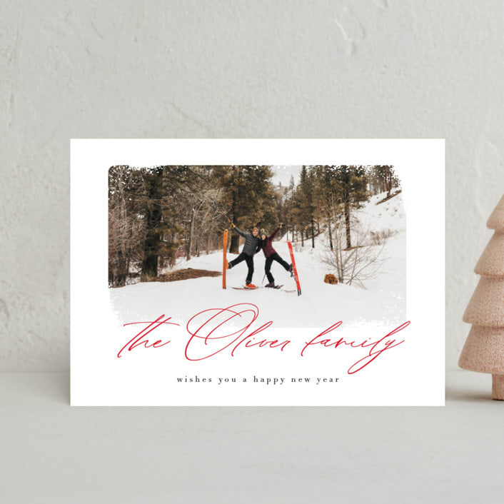 "Family Signature" - Holiday Cards in Holly Berry by AK Graphics - Front