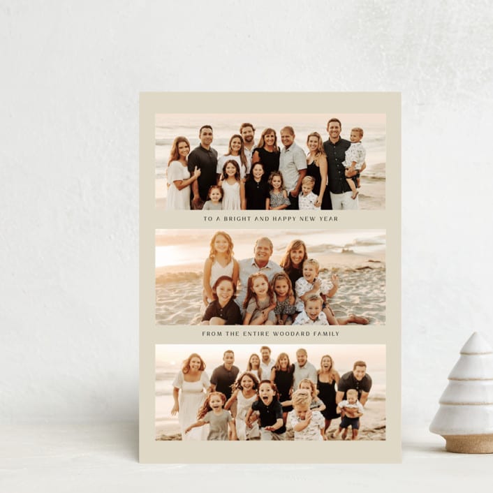 "Bright and Happy Family" - Holiday Cards in Cashmere by Kelsey Mucci - Front