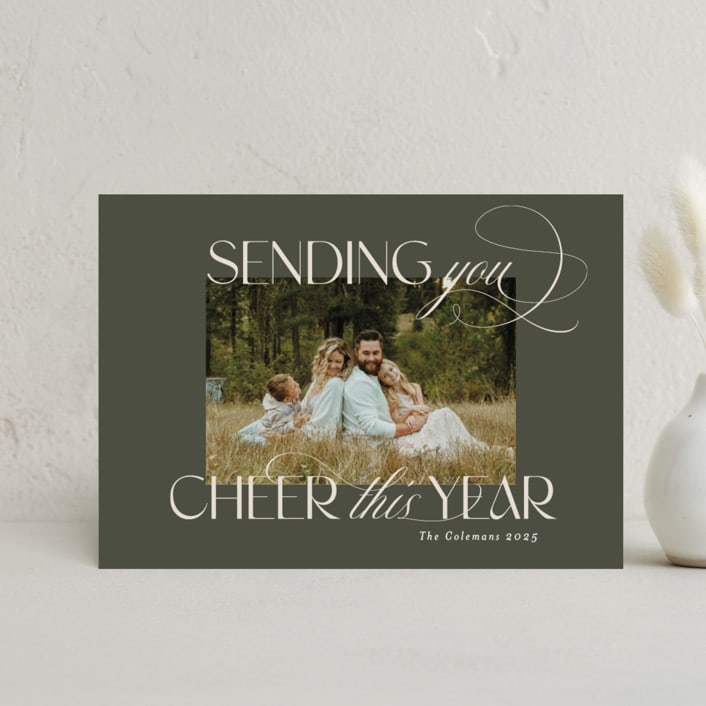 "In the Highest" - Holiday Cards in Olive by Heather Cairl - Front