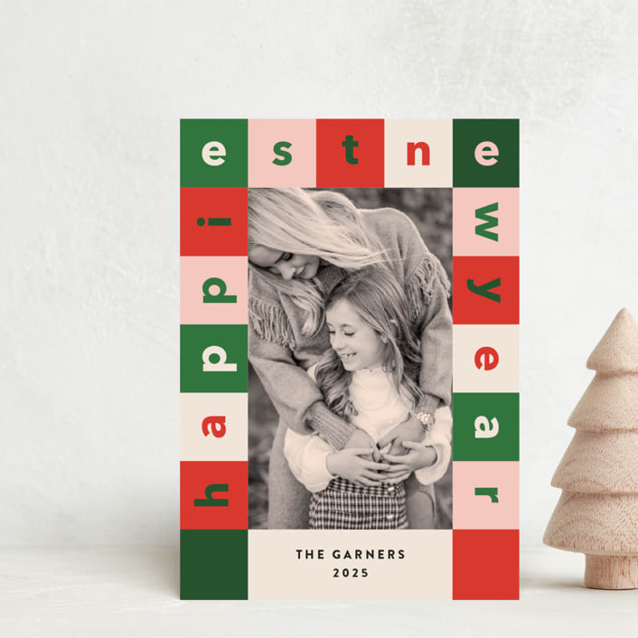 "Cubes" - Holiday Cards in Cream by Iveta Angelova - Front