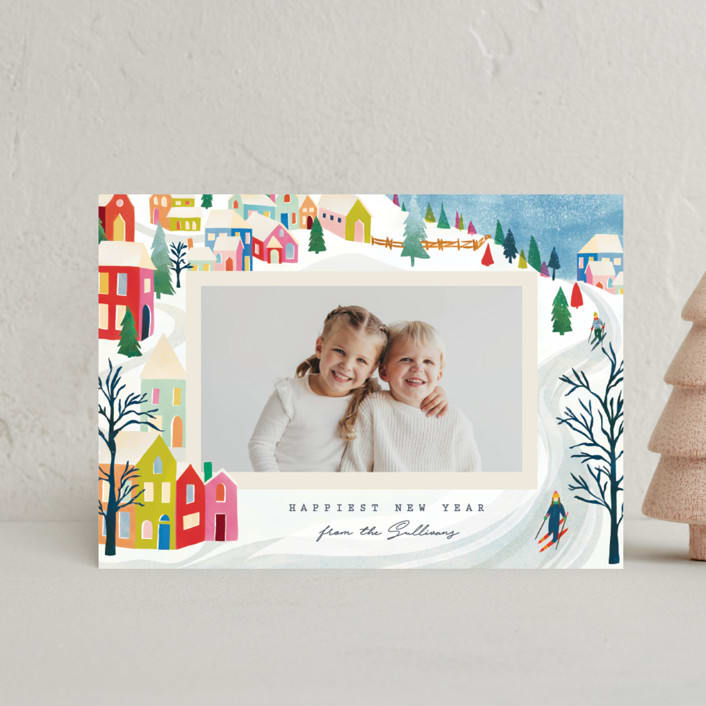 "Mountain Village" - Holiday Cards in Bright by Julie Murray - Front