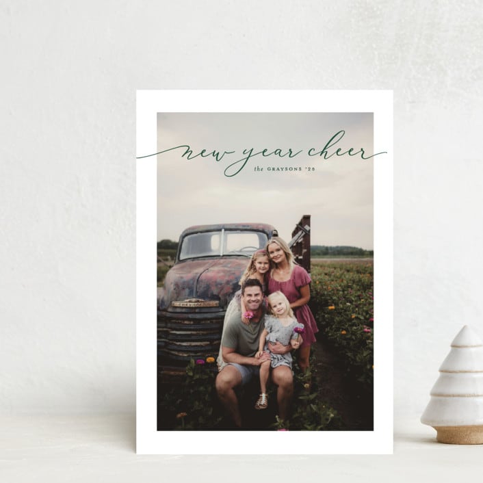 "Happy Script" - Holiday Cards in Juniper by Erica Krystek - Front