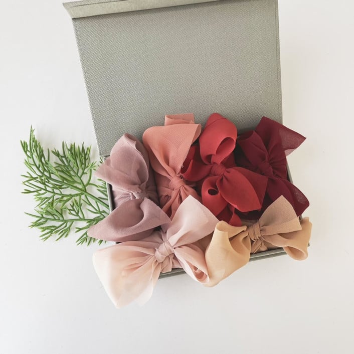 "Sedona Ribbon Set of 6" - Holiday Ribbons and Bows in multicolor by Honey Silks Co