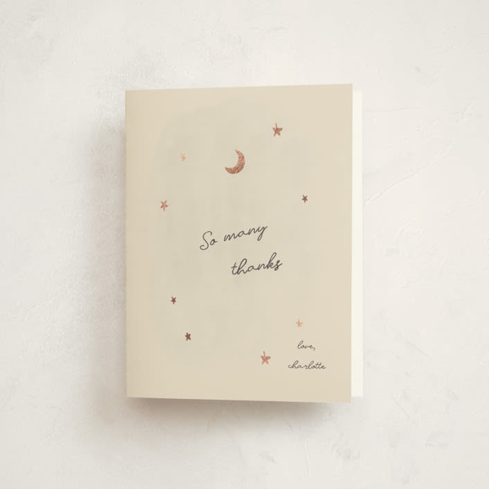 "Lullaby" - Baby Shower Thank You Cards in Cream by Ani Somi - Front
