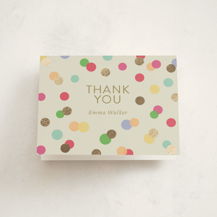 "Colorful Baby Sprinkle" - Baby Shower Thank You Cards in Color Pop by Stephanie Heinrich Godbout - Front