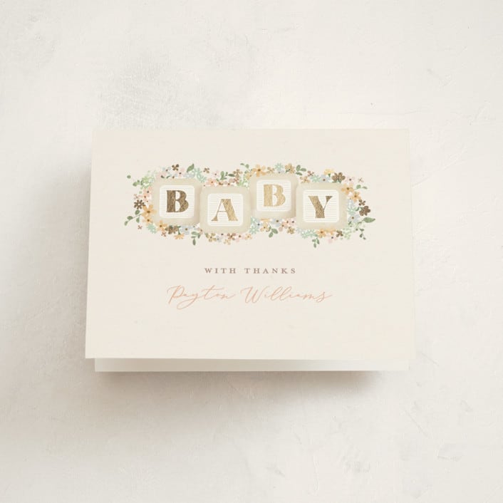 "petite baby blocks" - Baby Shower Thank You Cards in Honey by Jennifer Wick - Front