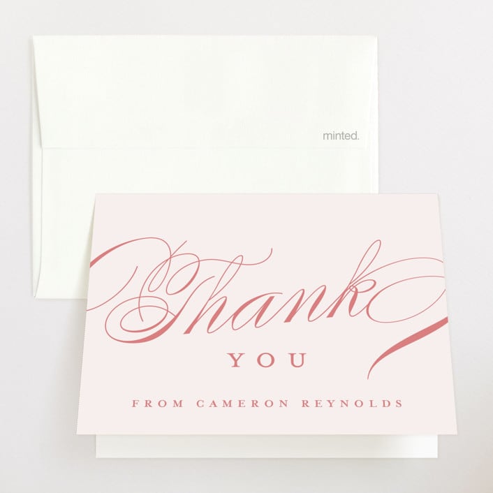 "Classique" - Baby Shower Thank You Cards in Peony by Carolyn MacLaren - Front