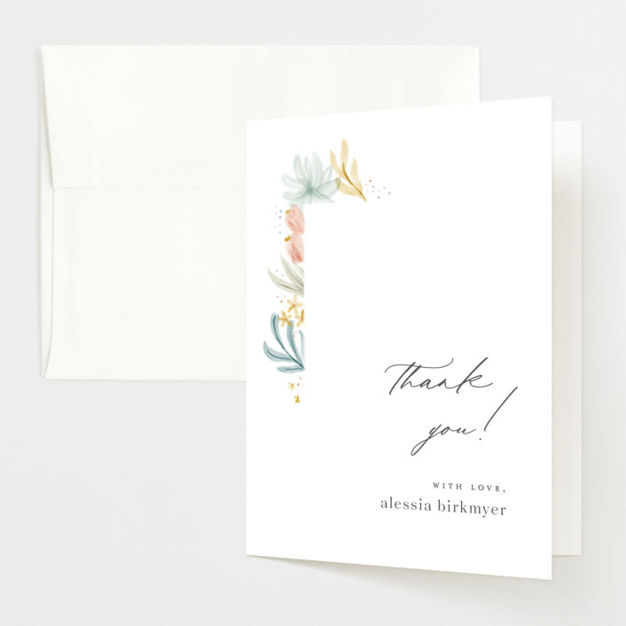"Blooming Brunch" - Baby Shower Thank You Cards in Rose by Ashley DeMeyere - Front