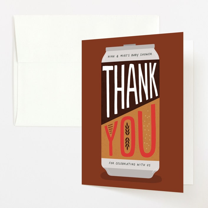 "Baby Brewing" - Baby Shower Thank You Cards in Grain by Erica Krystek - Front