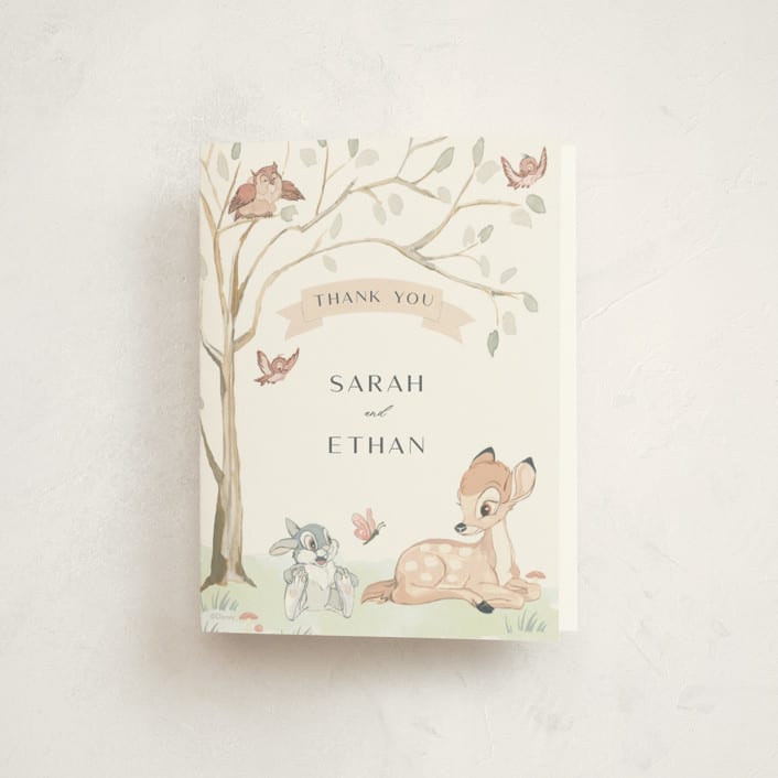 "Disney's Sweet Bambi" - Baby Shower Thank You Cards in Sunshine by Teju Reval - Front