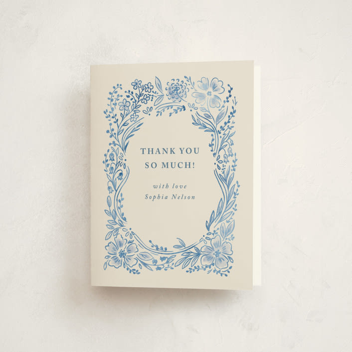 "Baby Frame" - Baby Shower Thank You Cards in Frost by Petra Kern - Front